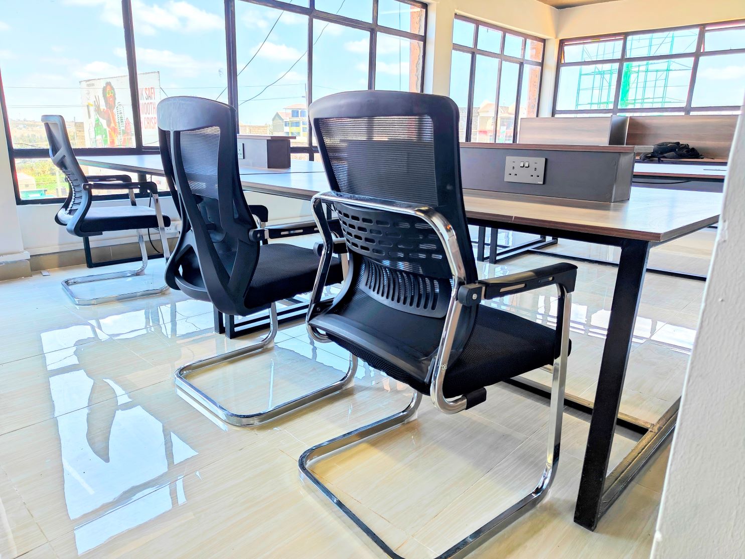 Working area at Katanasa Co-working Spaces in Kiserian, Kenya